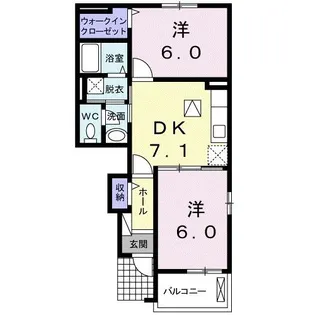 プラシードI【1階】の間取り