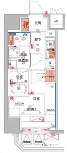 ハーモニーレジデンス横浜大通り公園EIRAKU【8階】の間取り