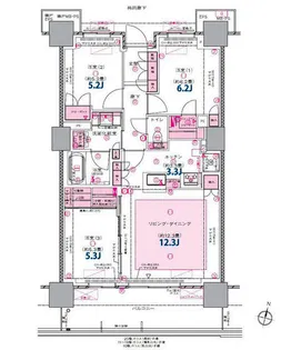 プラウドタワー郡山【20階】の間取り