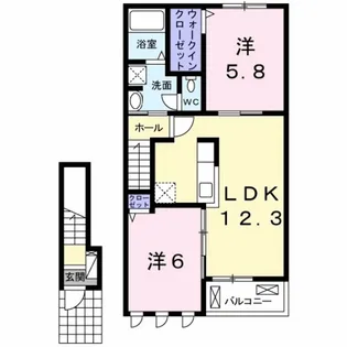 カーザ セレーナ相田B【2階】の間取り