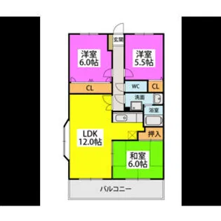 ファミーユ博多の森【2階】の間取り