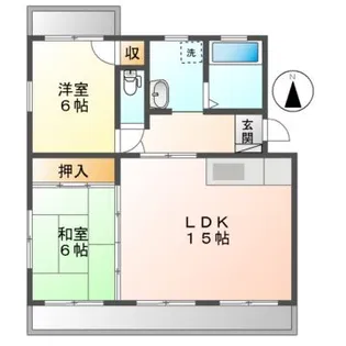 コーポキタハラII【3階】の間取り