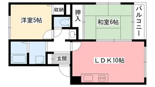 岡田山ハイツA棟【2階】の間取り