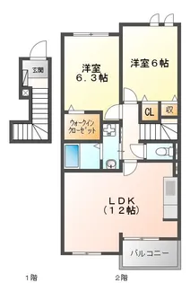 ウッド ハーモニー【2階】の間取り
