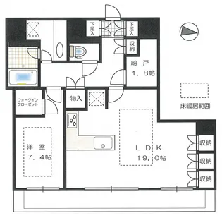 カテリーナ三田タワースイート イーストアーク【16階】の間取り
