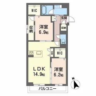 ベレオ助信町【1階】の間取り
