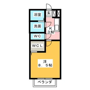 コンフォート羽山【1階】の間取り