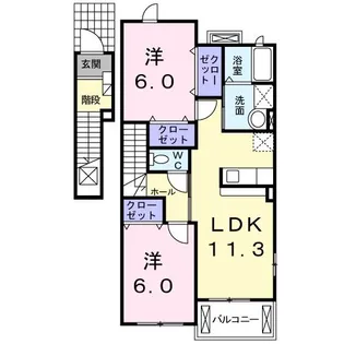 クルーセB【2階】の間取り