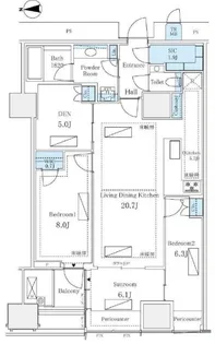 三田ガーデンヒルズ イーストヒル【13階】の間取り