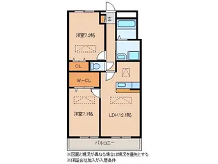 ルネス牛久【2階】の間取り