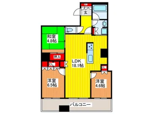 サンマークスだいにちジアスタワーレジデンス【16階】の間取り