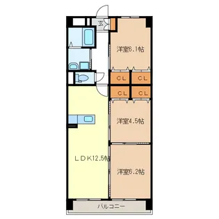 ラフィネ上浜【4階】の間取り