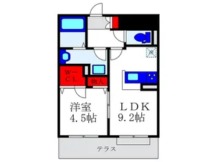 カ-スル石橋【1階】の間取り