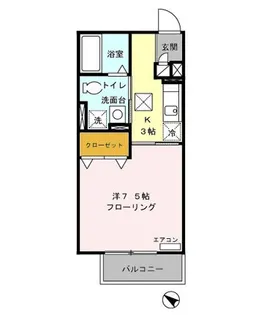 東京都東久留米市浅間町3【アパート】の間取り