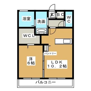 シャルマン栗田【1階】の間取り