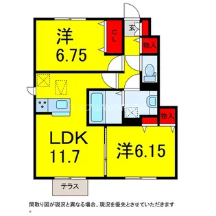 千葉県四街道市もねの里5【アパート】の間取り