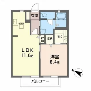 プレジールII【1階】の間取り