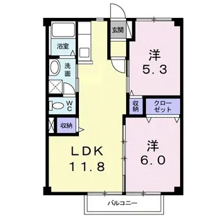 グリーンシャルマン【2階】の間取り