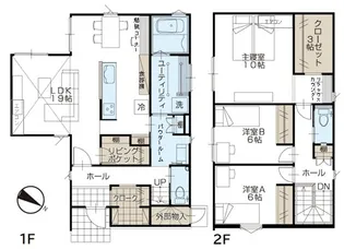 富山県黒部市三日市【一戸建】の間取り