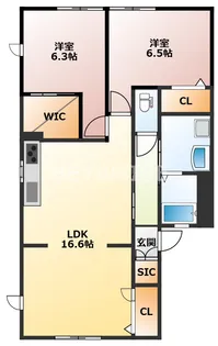 ヴィレスト楓【2階】の間取り