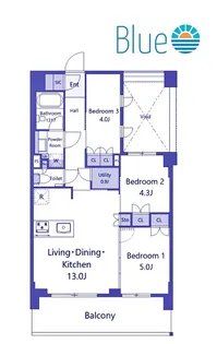 パレステージ茅ヶ崎II【6階】の間取り