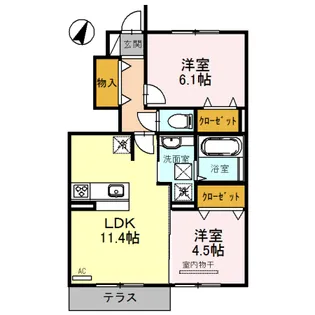 滋賀県栗東市小野【アパート】の間取り