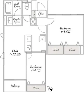 東京都世田谷区弦巻3【マンション】の間取り