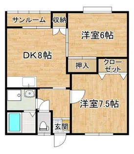 新潟県長岡市中興野【アパート】の間取り