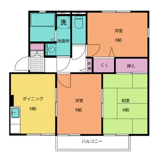 タウンコート岩崎台 B棟【1階】の間取り