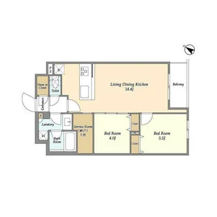 東京都目黒区中町1【マンション】の間取り
