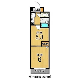 メゾン・ドゥースール【5階】の間取り