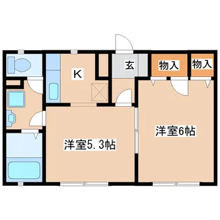 サニーハイツフジクラ【1階】の間取り