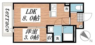 カーサリッツ八千代台【1階】の間取り