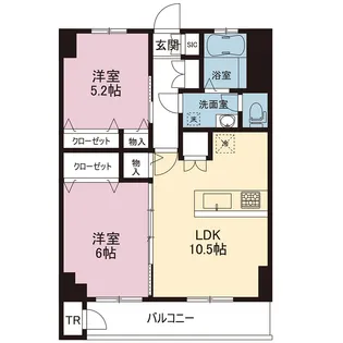 六浦荘団地B号棟【5階】の間取り