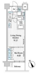 プレノ清澄庭園【7階】の間取り