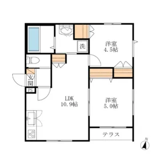 ラ・メゾン多摩川緑地【1階】の間取り