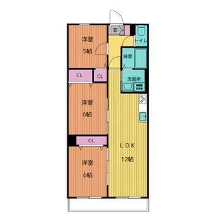プレジール尾平A棟【3階】の間取り