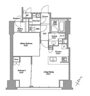レキシントンスクエア白金高輪【11階】の間取り