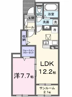 ローズ ガーデン 櫛川 B【1階】の間取り