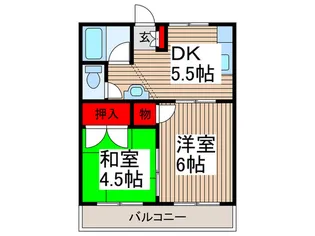 錦ハイツA【2階】の間取り