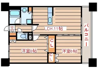 S-FORT榴岡公園【12階】の間取り