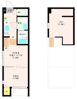 ハーモニーテラス西中田VIII【1階】の間取り