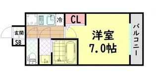 レジュールアッシュ谷町六丁目フェリシア【2階】の間取り