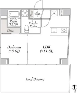 ミリアレジデンス長原【7階】の間取り