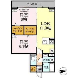 セレスティア東葛西4【2階】の間取り