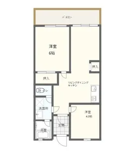 横浜マリンハイツ2号館【6階】の間取り