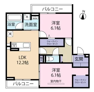 セレスティア本荘中ノ町【2階】の間取り
