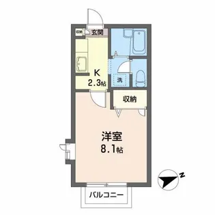 フェアヴューハイツ【2階】の間取り
