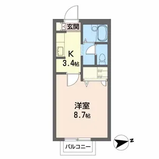 広瀬川ハイムA【1階】の間取り