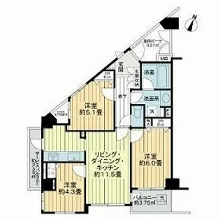 ライオンズプラザ目黒(ライオンズプラザメグロ)【13階】の間取り